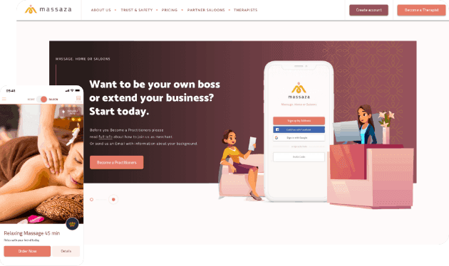 Branded Massage On-demand Platform For Web and Mobile